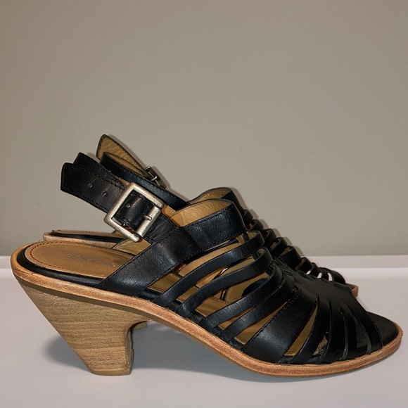 Trask Shoes Trask Strappy Leather Heels Sandals Open Toe 75 Womens